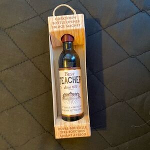 NIP- Cork screw bottle opener fridge magnet